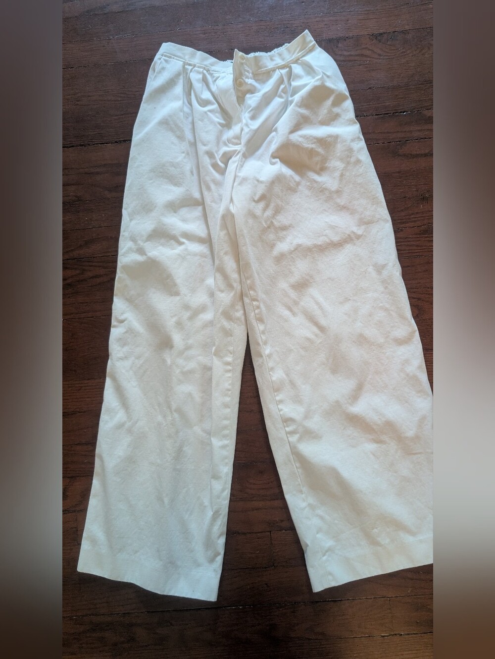 Maje White Cotton Wide Leg Pants